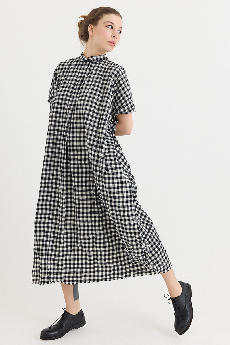 Daniela Gregis - Manichina Lavata Dress - Check