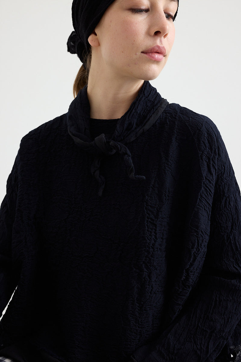 Daniela Gregis - Shirt - Round Neck Lavata - NavyBlue/Black