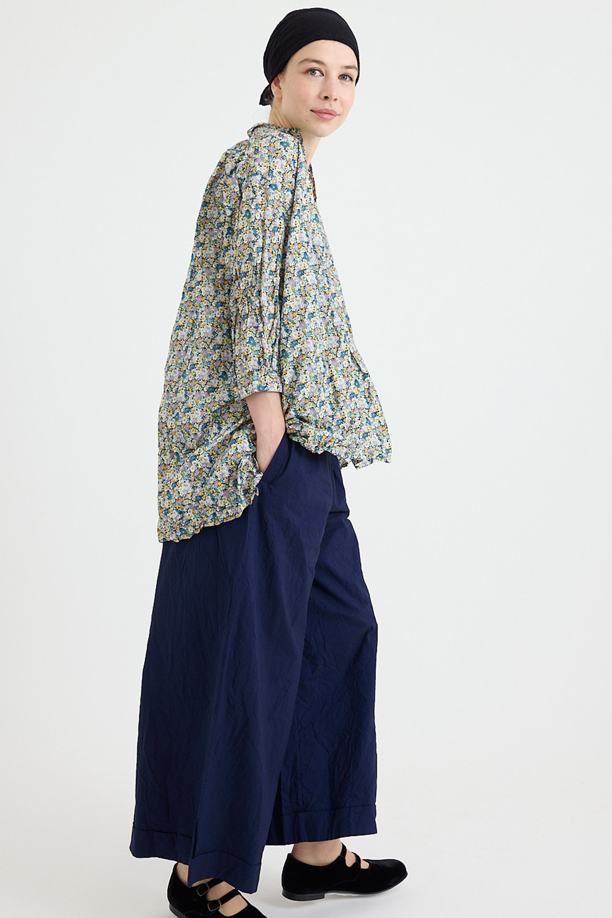 daniela gregis ブラウス 2023】ダニエラグレジス DANIELA GREGIS コットンシワ加工ワイド