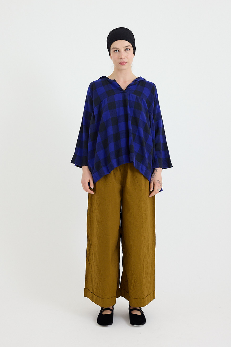 Daniela Gregis - Shirt Pittore Bianco - Dark Blue/Electric Blue - Check