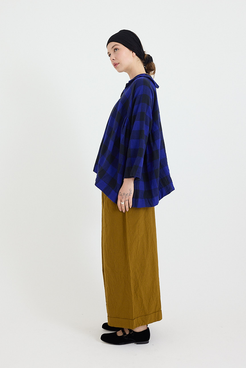Daniela Gregis - Shirt Pittore Bianco - Dark Blue/Electric Blue - Check