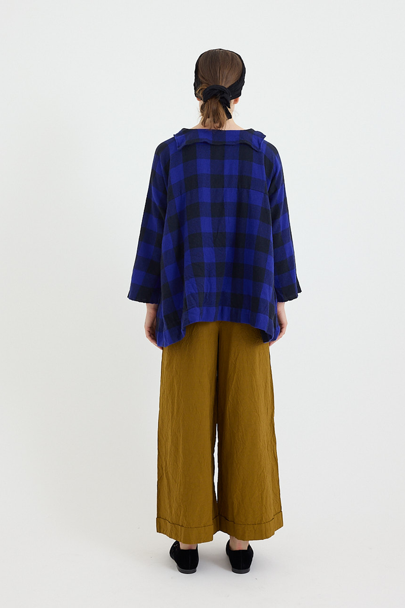 Daniela Gregis - Shirt Pittore Bianco - Dark Blue/Electric Blue - Check