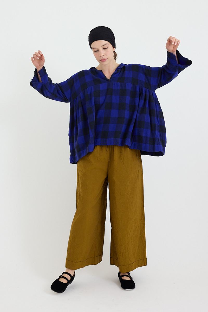 Daniela Gregis - Shirt Pittore Bianco - Dark Blue/Electric Blue - Check