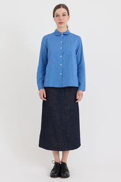 Toast - Patch Pocket Organic Indigo Denim Skirt