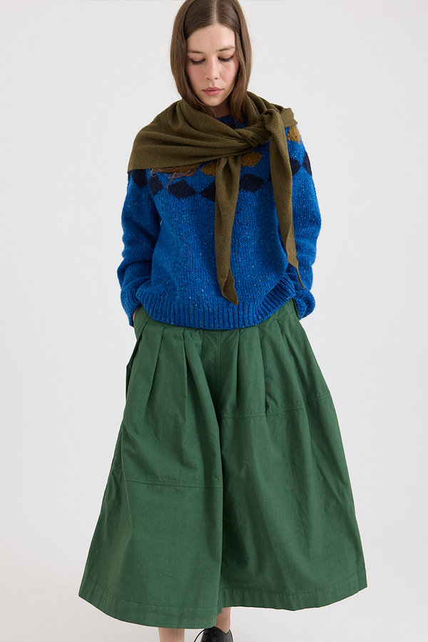 Toast - Donegal Diamond Yoke Sweater - Blue Multi