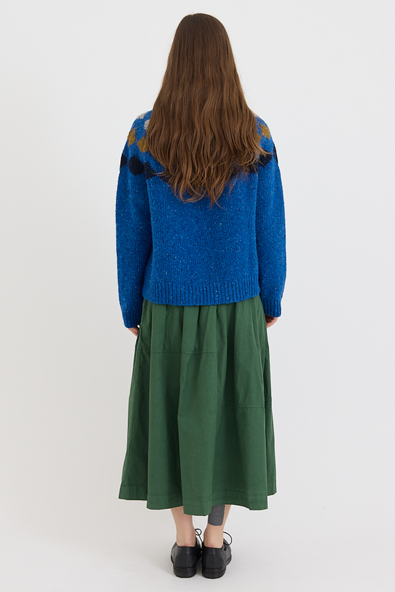 Toast - Donegal Diamond Yoke Sweater - Blue Multi