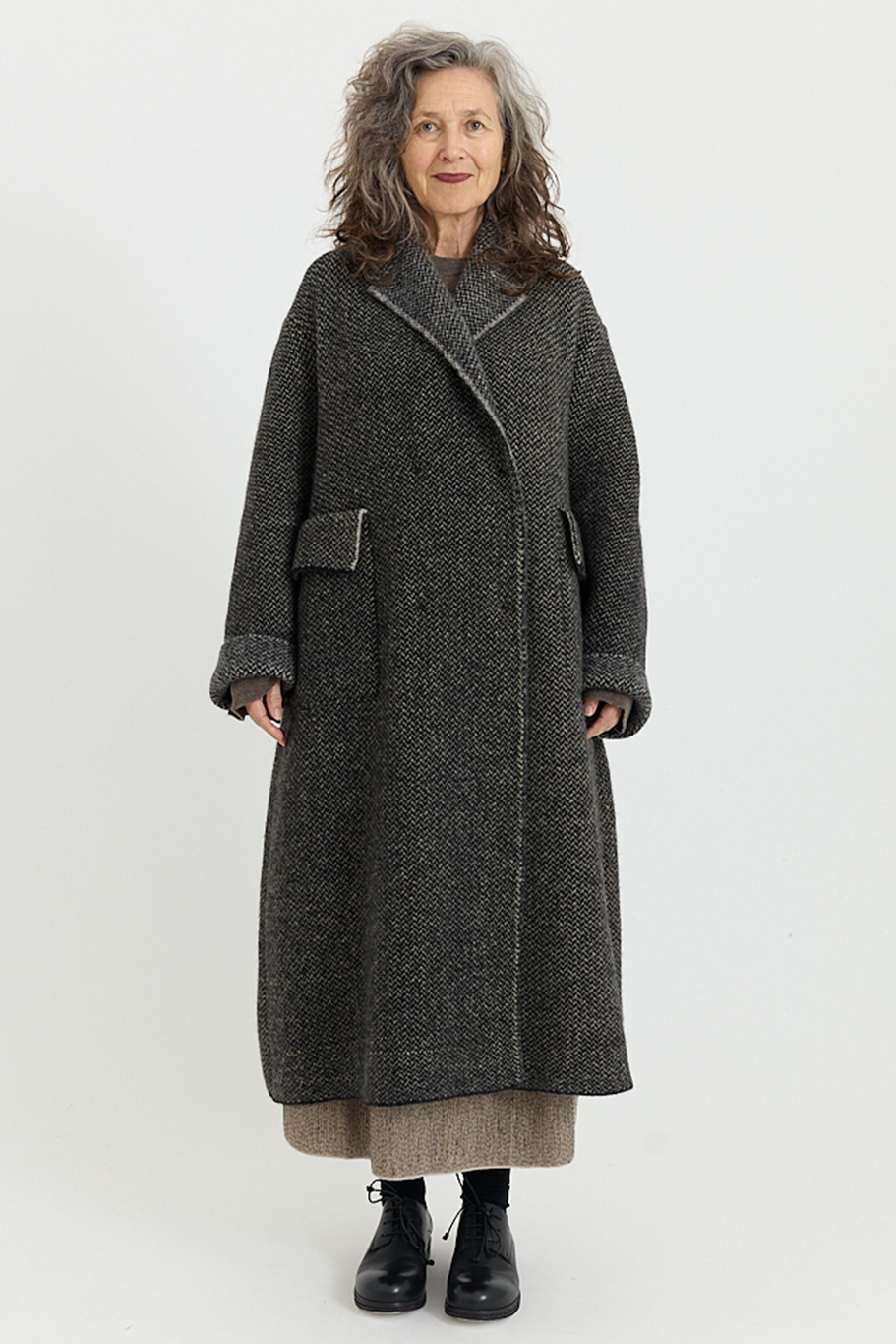 Boboutic - Double Breasted Coat - Black/Natural