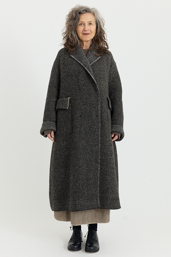 Boboutic - Double Breasted Coat - Black/Natural