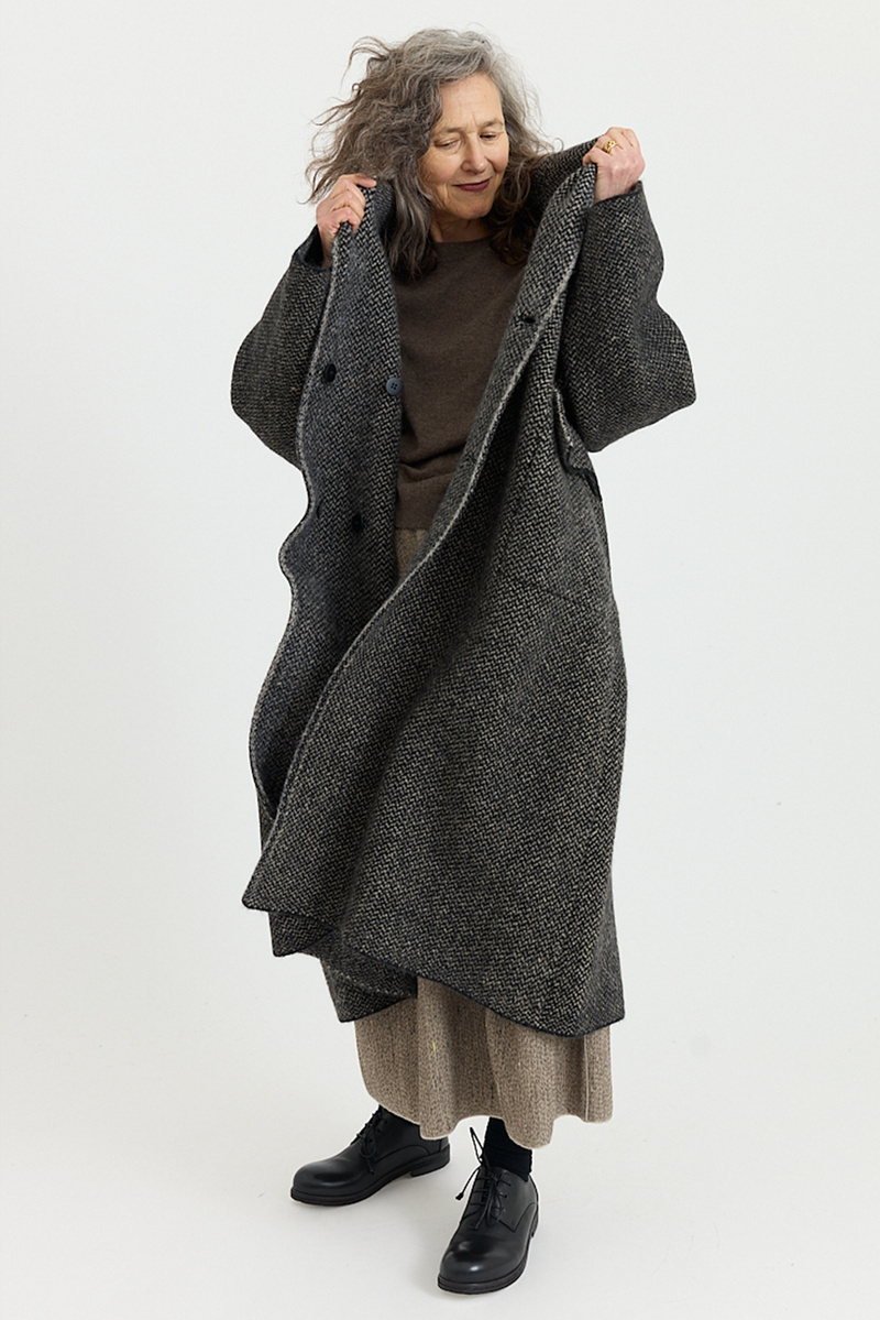 Boboutic - Double Breasted Coat - Black/Natural