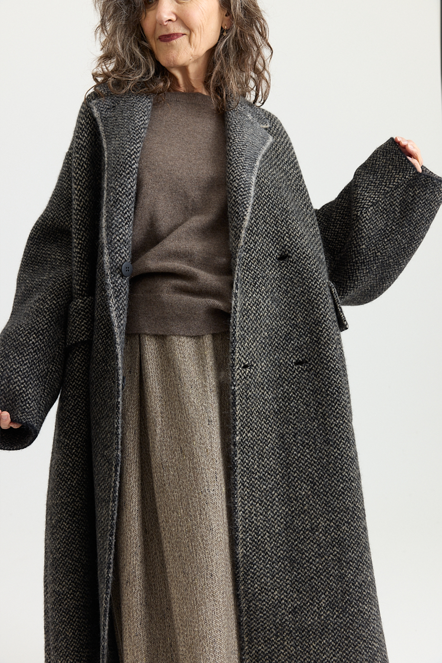 Boboutic - Double Breasted Coat - Black/Natural