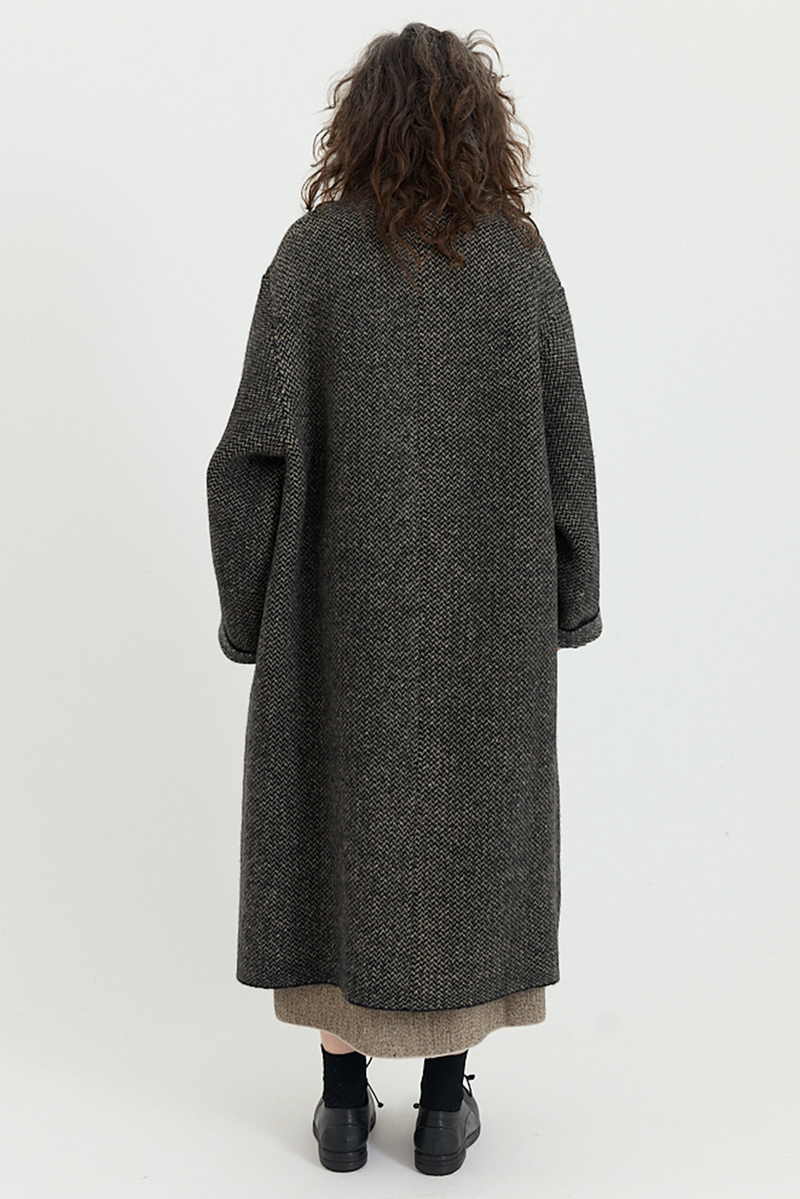 Boboutic - Double Breasted Coat - Black/Natural