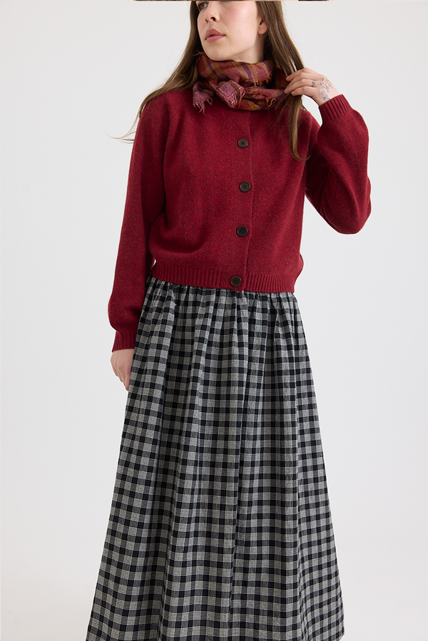 Toast - Eden Wool Cashmere Raglan Cardigan - Red Sorrel
