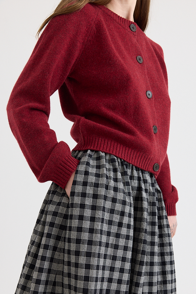Toast - Eden Wool Cashmere Raglan Cardigan - Red Sorrel