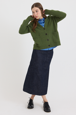 Toast - Ffion Wool Cashmere Boxy Cardigan - Lawn Green