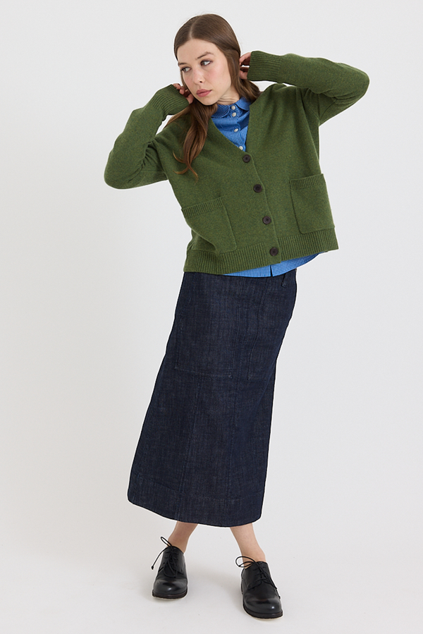 Toast - Ffion Wool Cashmere Boxy Cardigan - Lawn Green