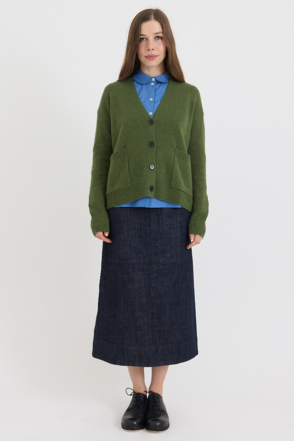 Toast - Ffion Wool Cashmere Boxy Cardigan - Lawn Green