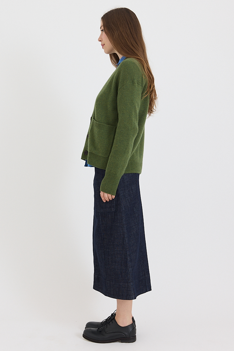 Toast - Ffion Wool Cashmere Boxy Cardigan - Lawn Green