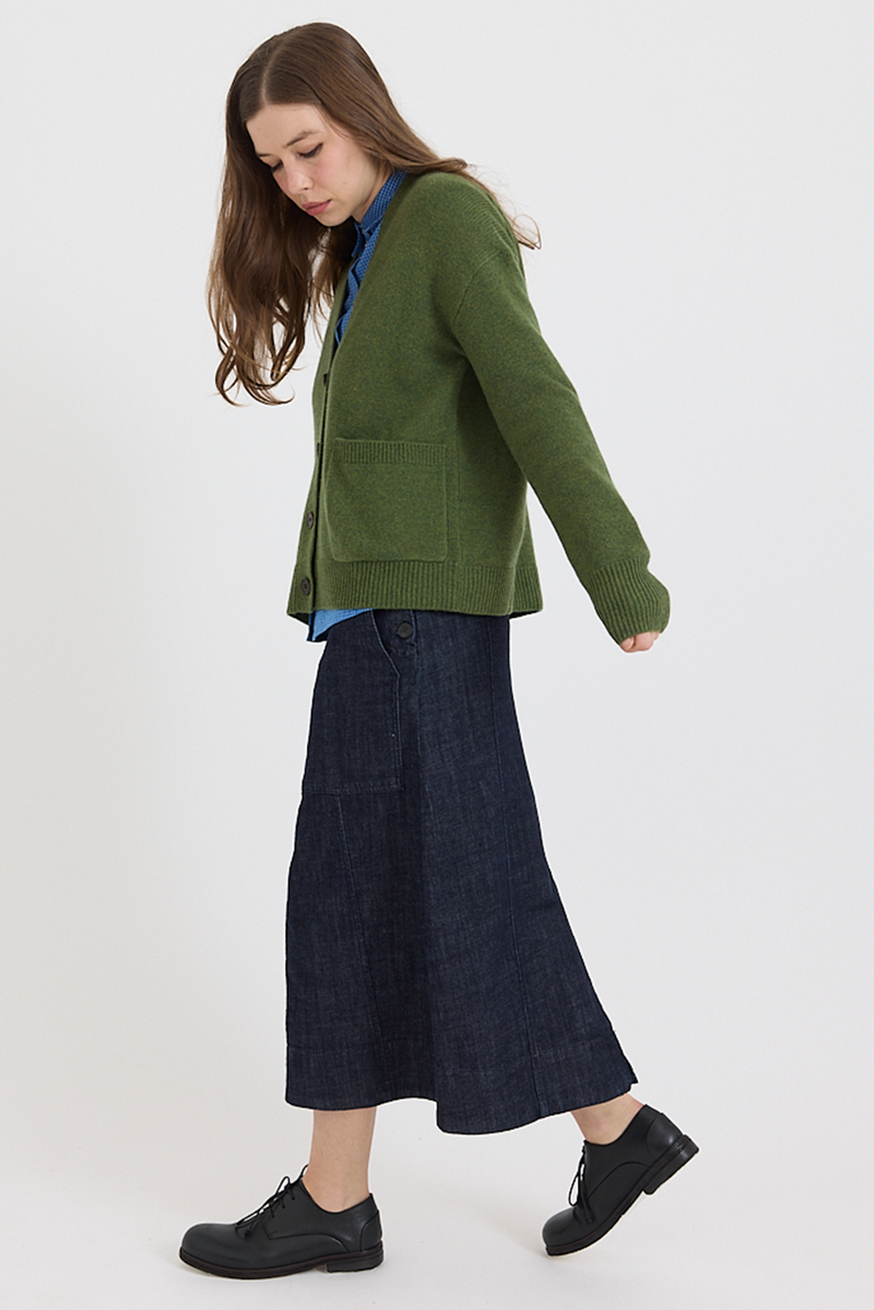 Toast - Ffion Wool Cashmere Boxy Cardigan - Lawn Green