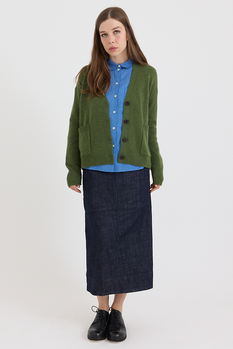 Toast - Ffion Wool Cashmere Boxy Cardigan - Lawn Green