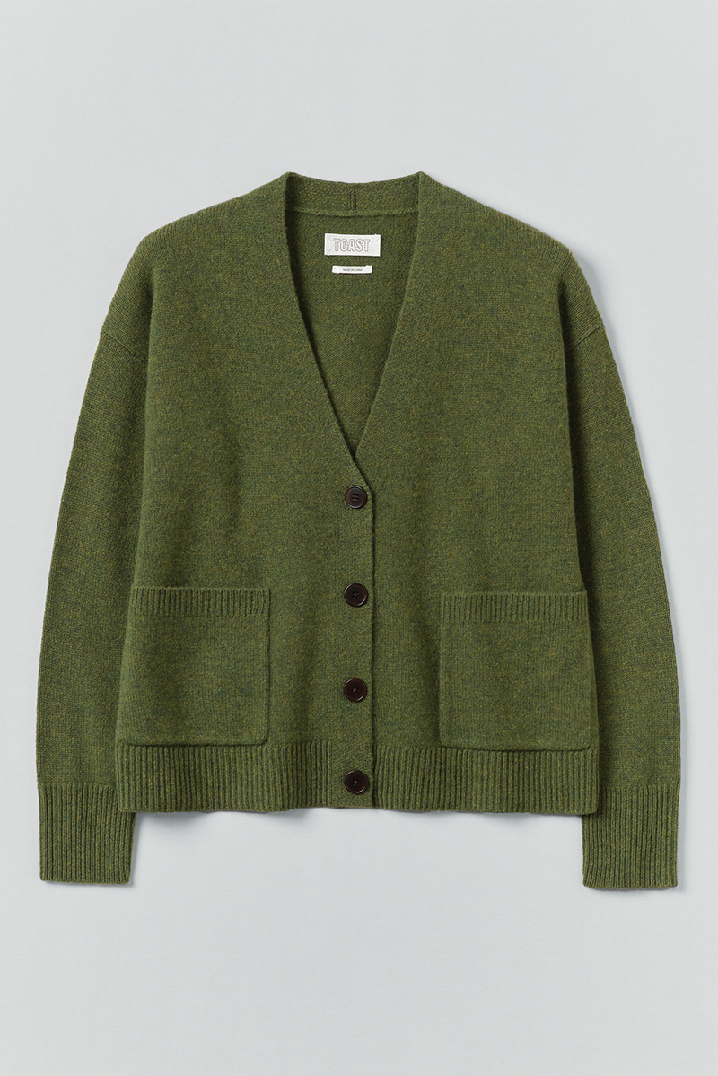 Toast - Ffion Wool Cashmere Boxy Cardigan - Lawn Green