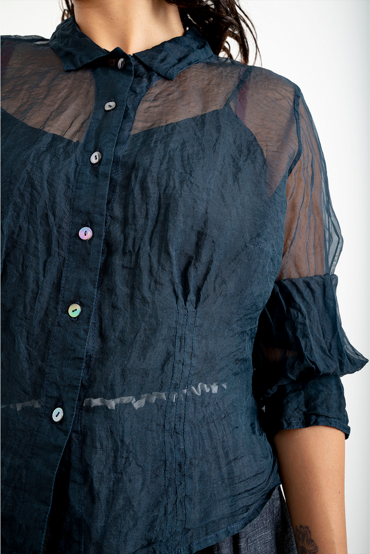 Bukeshla - Florence Blouse - Navy Organza