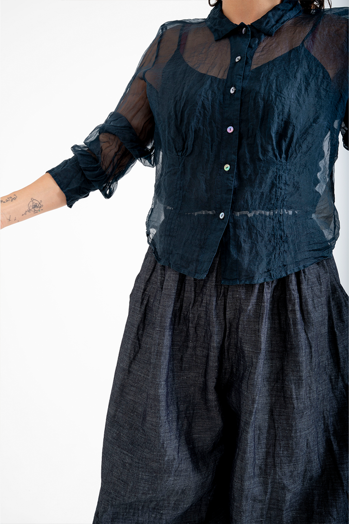 Bukeshla - Florence Blouse - Navy Organza