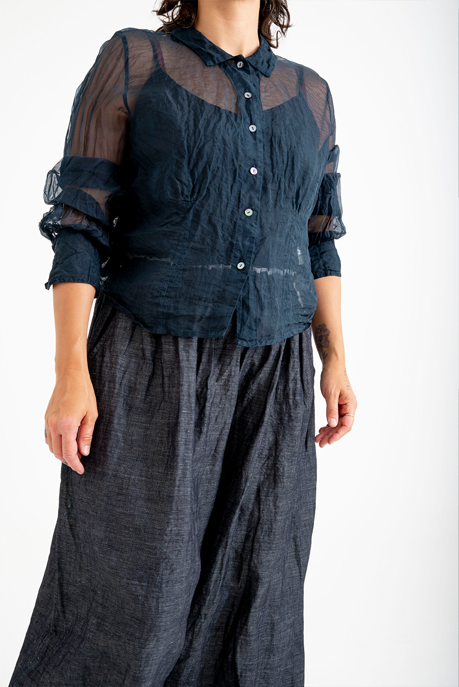 Bukeshla - Florence Blouse - Navy Organza