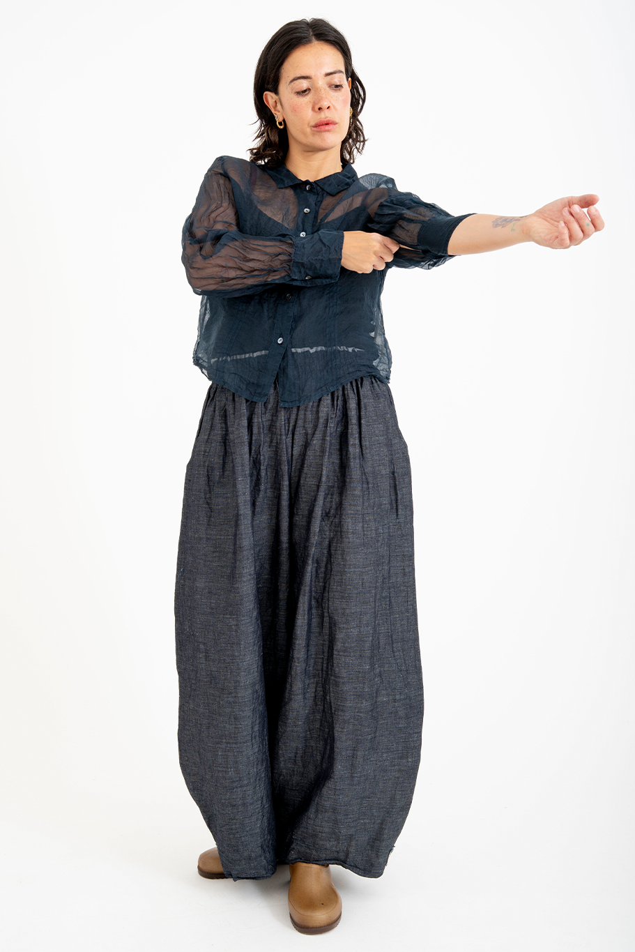 Bukeshla - Florence Blouse - Navy Organza