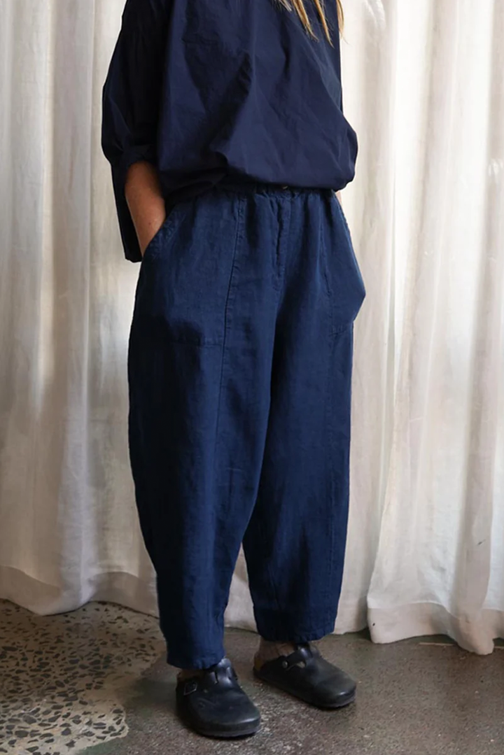 Metta - Frankie Peg Pant with Zipper - Mid Weight Linen