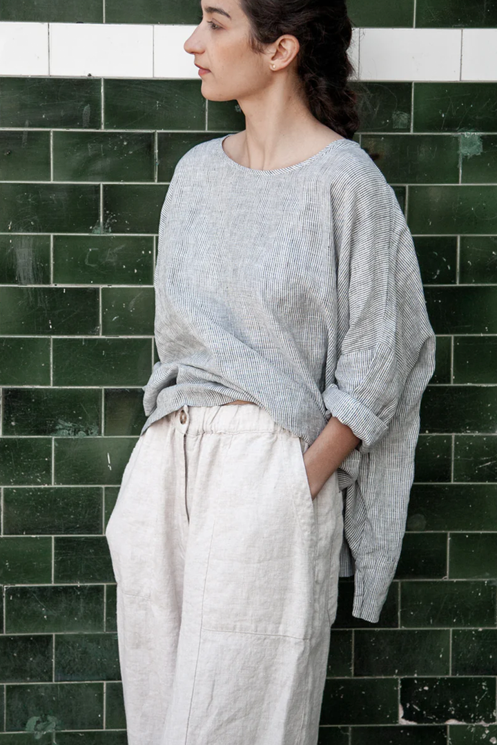 Metta - Frankie Peg Pant with Zipper - Mid Weight Linen