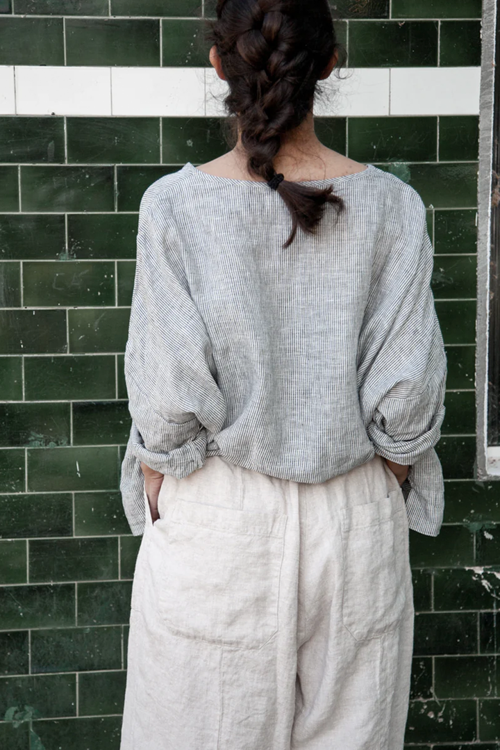 Metta - Frankie Peg Pant with Zipper - Mid Weight Linen