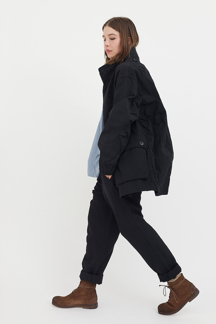 SAGE DE CRET cotton linen field jacket