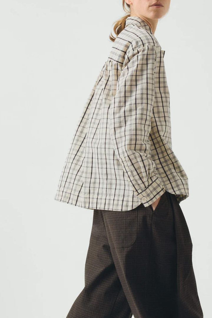 Toast - Half Placket Check Cotton Shirt