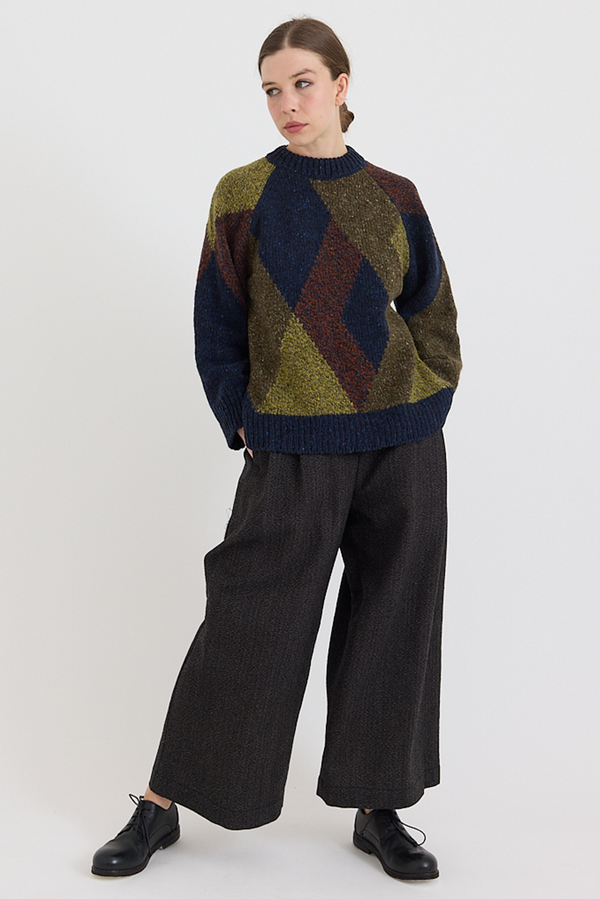 Toast - Wool Broken Herringbone Pleat Front Trousers