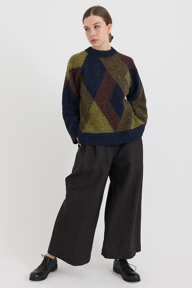 Toast - Wool Broken Herringbone Pleat Front Trousers