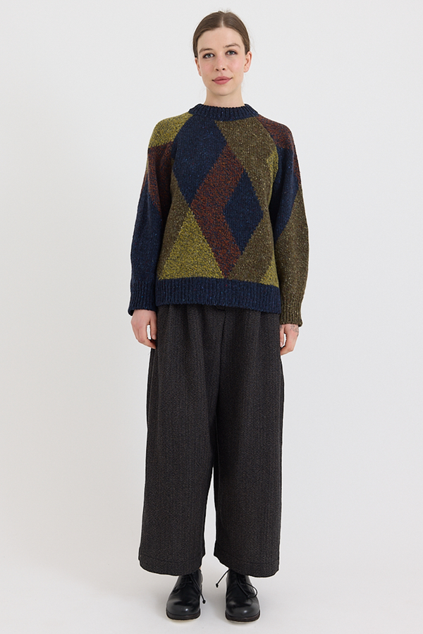 Toast - Wool Broken Herringbone Pleat Front Trousers