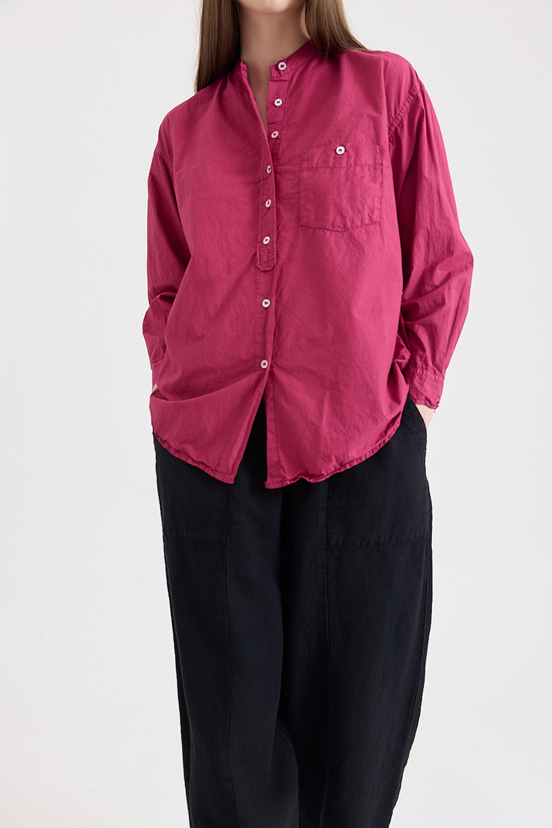 Metta - Italy Collarless Shirt - Cotton Poplin