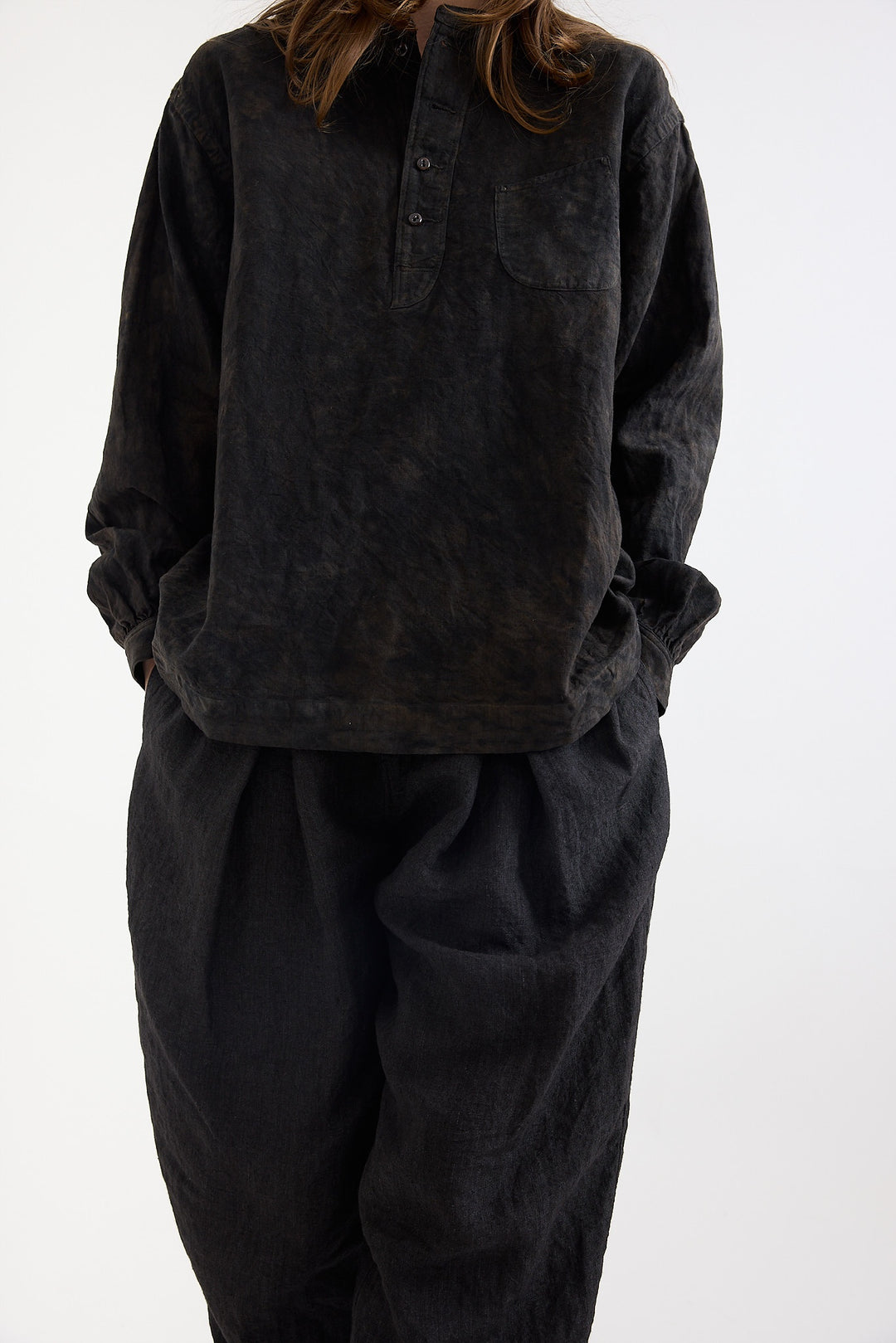 Kaval - Henry neck blouse - Ash Glaze