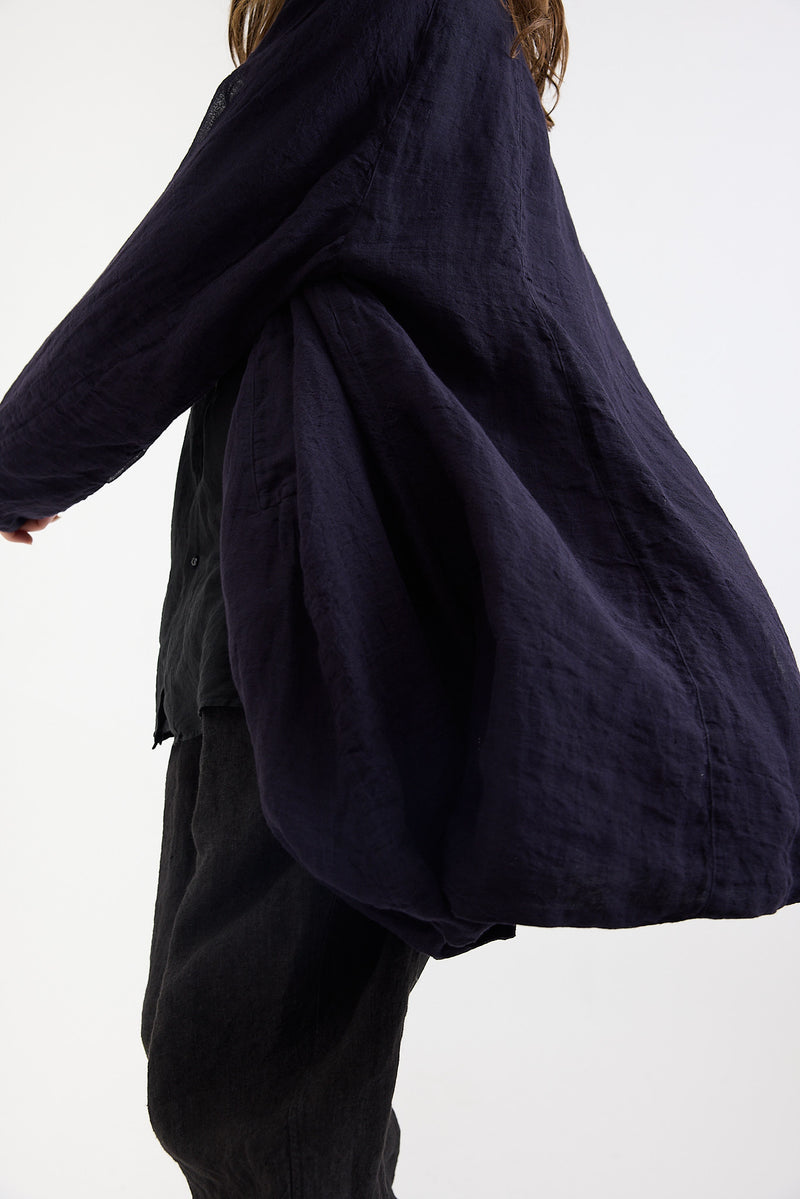 Kaval - Dohcchu coat - Linen Gauze  Dark Navy