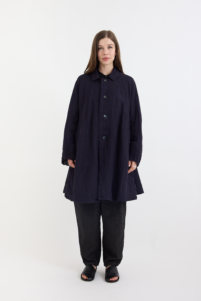 Kaval - Dohcchu coat - Linen Gauze  Dark Navy