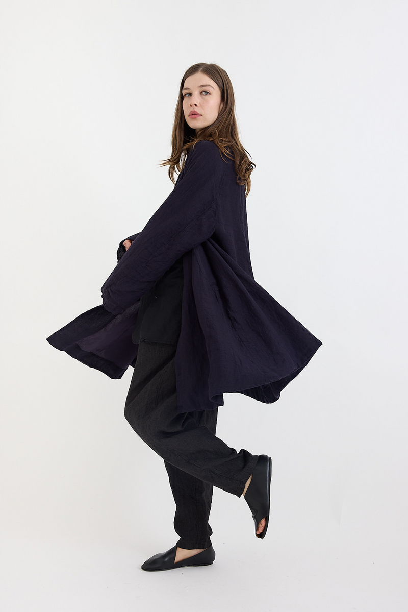 Kaval - Dohcchu coat - Linen Gauze  Dark Navy
