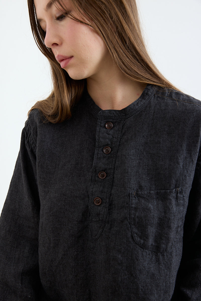 Kaval - Henry Neck Blouse - Washed Linen