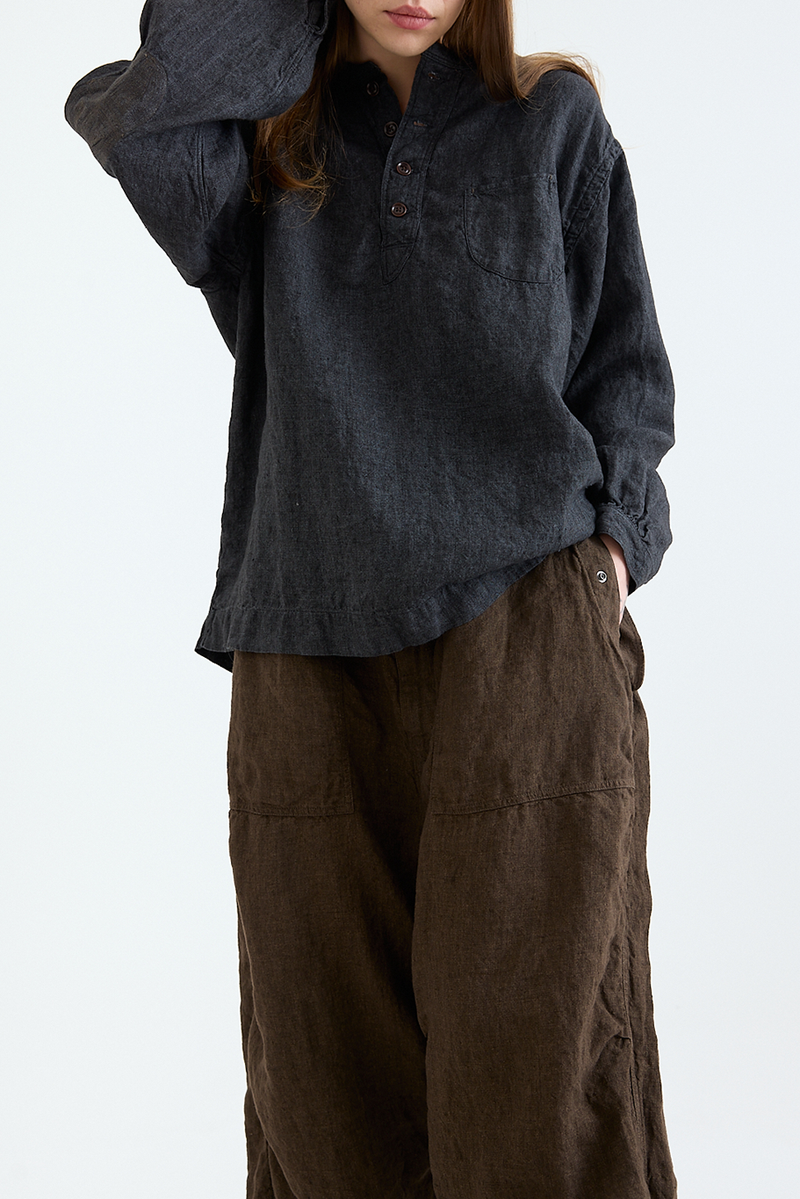 Kaval - Henry Neck Blouse - Washed Linen