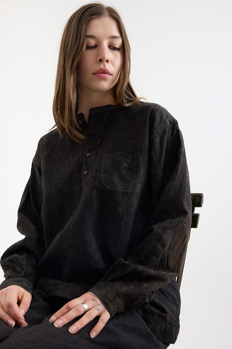 Kaval - Henry neck blouse - Ash Glaze
