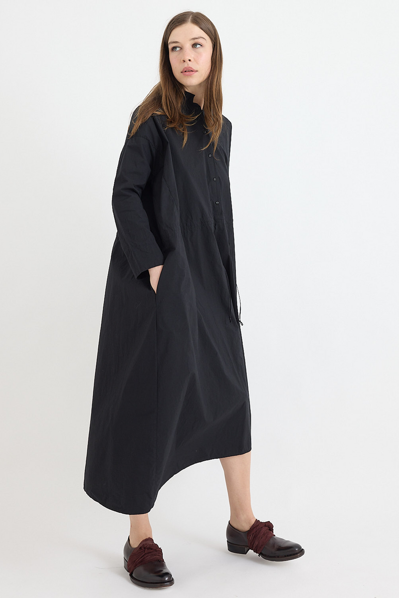 Kaval - Stand Collar Pullover Dress - Typewriter Cotton