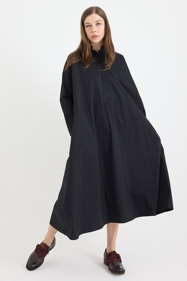 Kaval - Stand Collar Pullover Dress - Typewriter Cotton