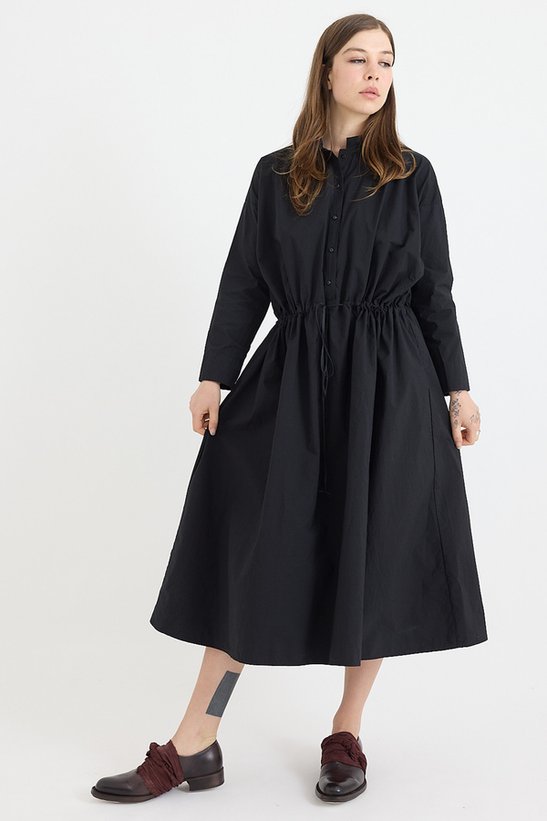 Kaval - Stand Collar Pullover Dress - Typewriter Cotton