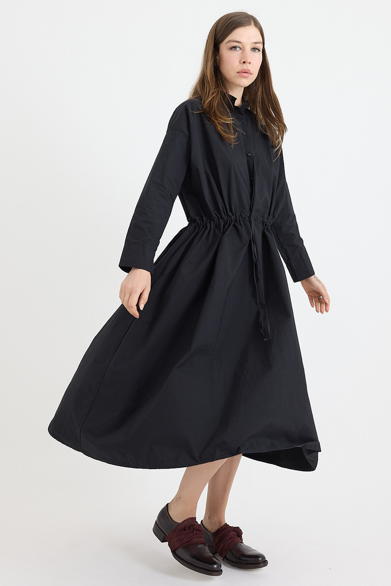 Kaval - Stand Collar Pullover Dress - Typewriter Cotton