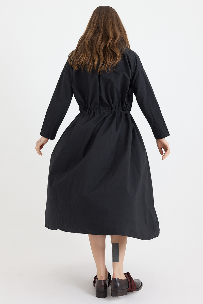 Kaval - Stand Collar Pullover Dress - Typewriter Cotton