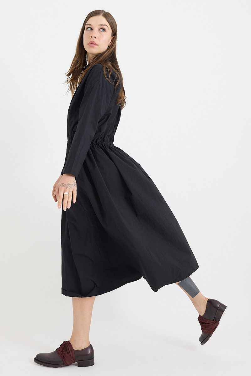Kaval - Stand Collar Pullover Dress - Typewriter Cotton